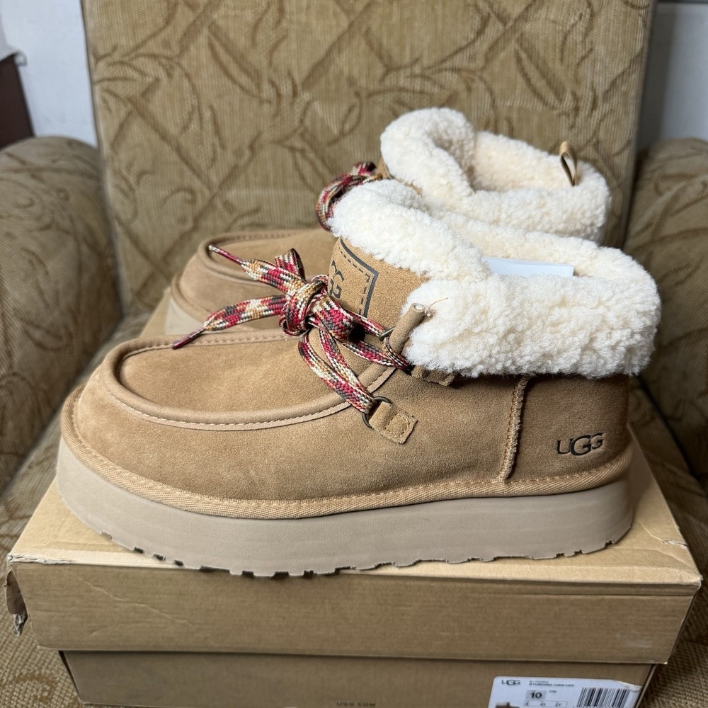 UGG WOMEN FUNKARRA CABIN CUFF CHESTNUT ANKLE PLATFORM SHOES US 10 UK‎ 8 EU 41